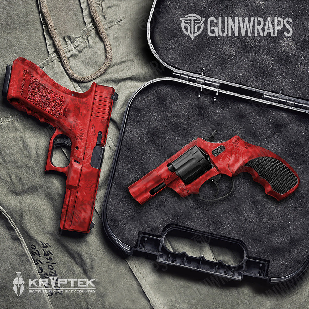 Handgun Kryptek Red Camo Gun Skin Vinyl Wrap