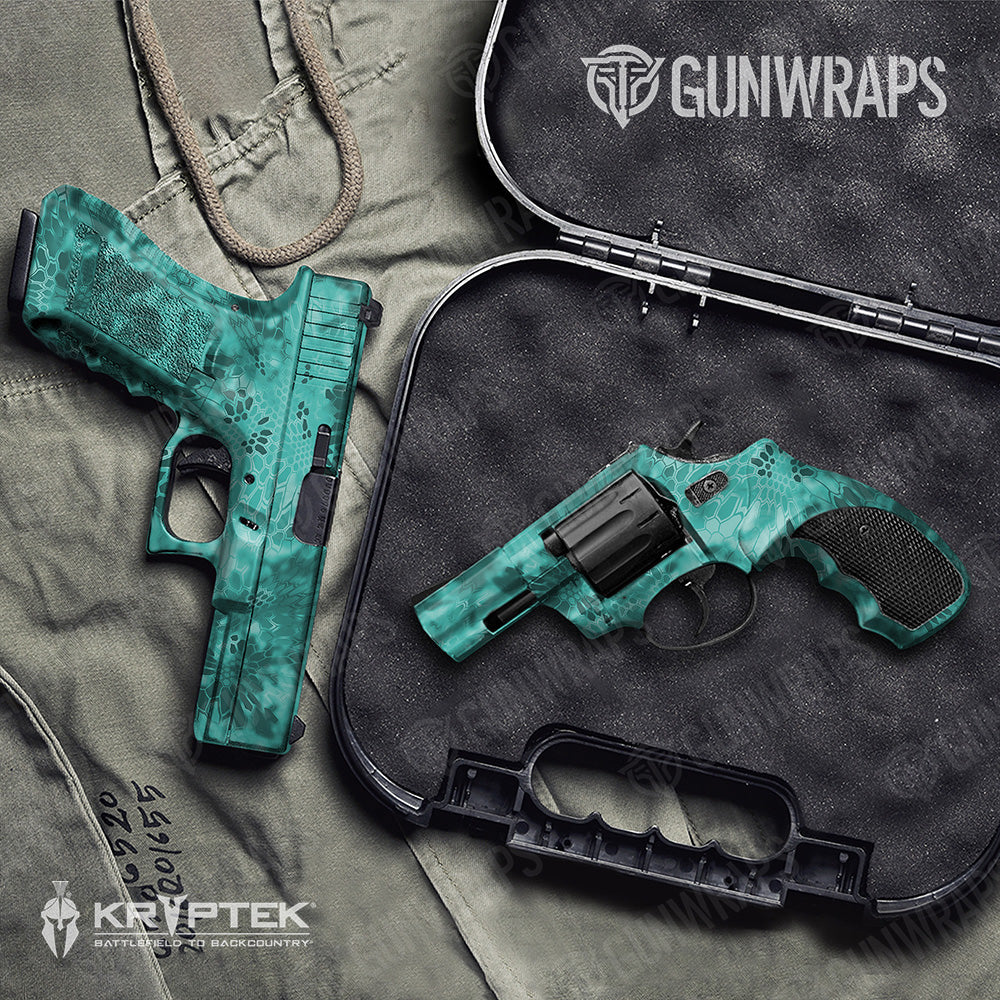 Handgun Kryptek Tiffany Blue Camo Gun Skin Vinyl Wrap