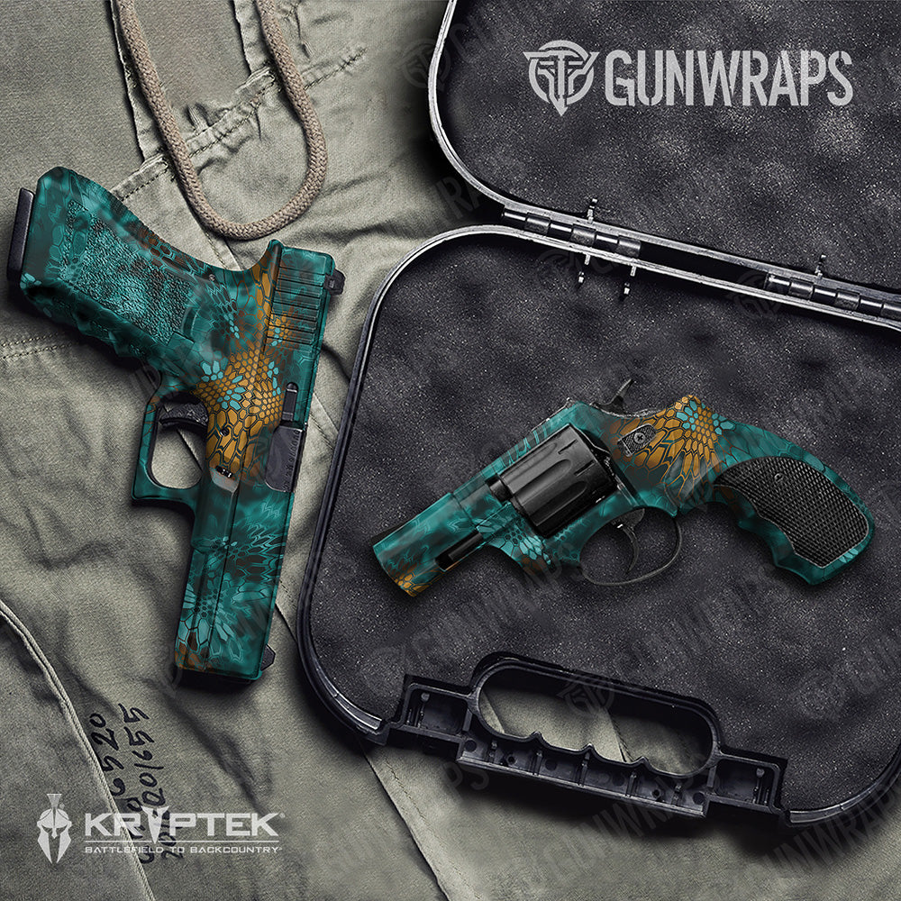 Handgun Kryptek Turquoise Camo Gun Skin Vinyl Wrap