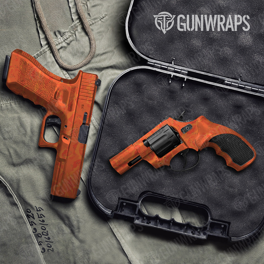 Handgun Battle Storm Elite Orange Camo Gun Skin Vinyl Wrap