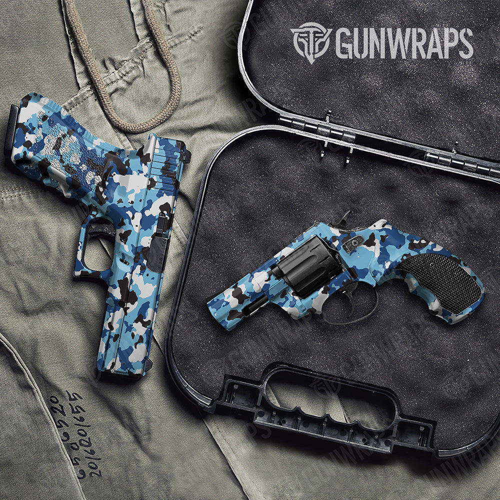 Handgun Cumulus Baby Blue Camo Gun Skin Vinyl Wrap