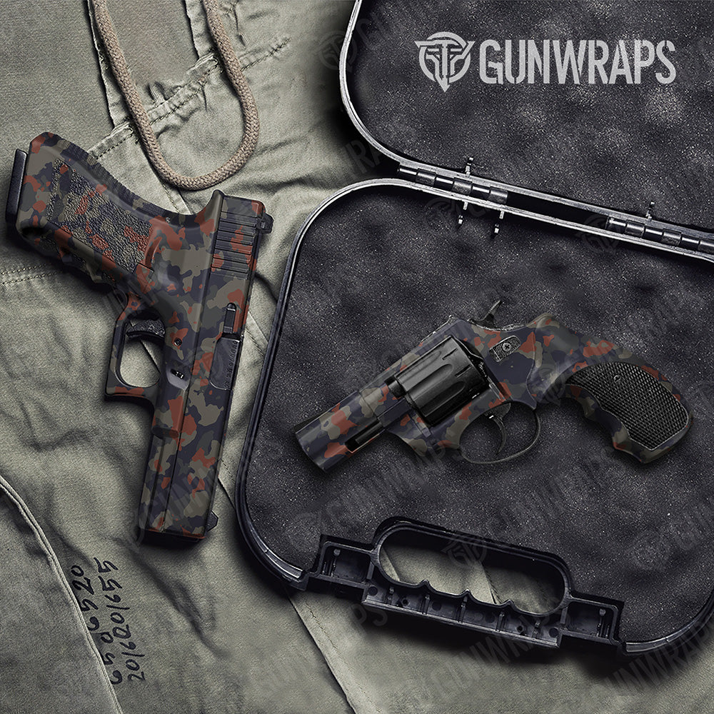 Handgun Cumulus Blue Copper Camo Gun Skin Vinyl Wrap