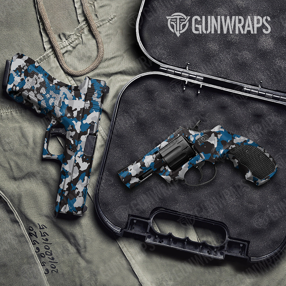 Handgun Cumulus Blue Tiger Camo Gun Skin Vinyl Wrap