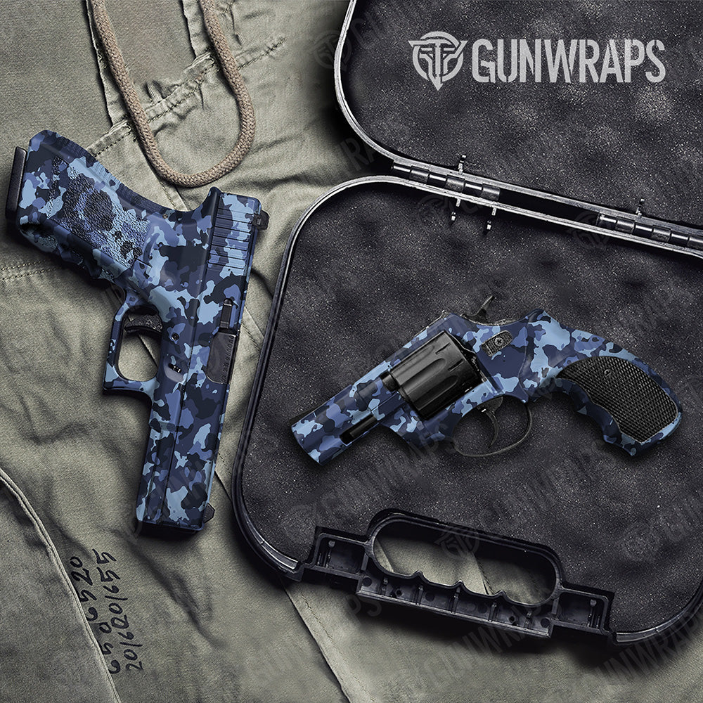 Handgun Cumulus Blue Urban Night Camo Gun Skin Vinyl Wrap