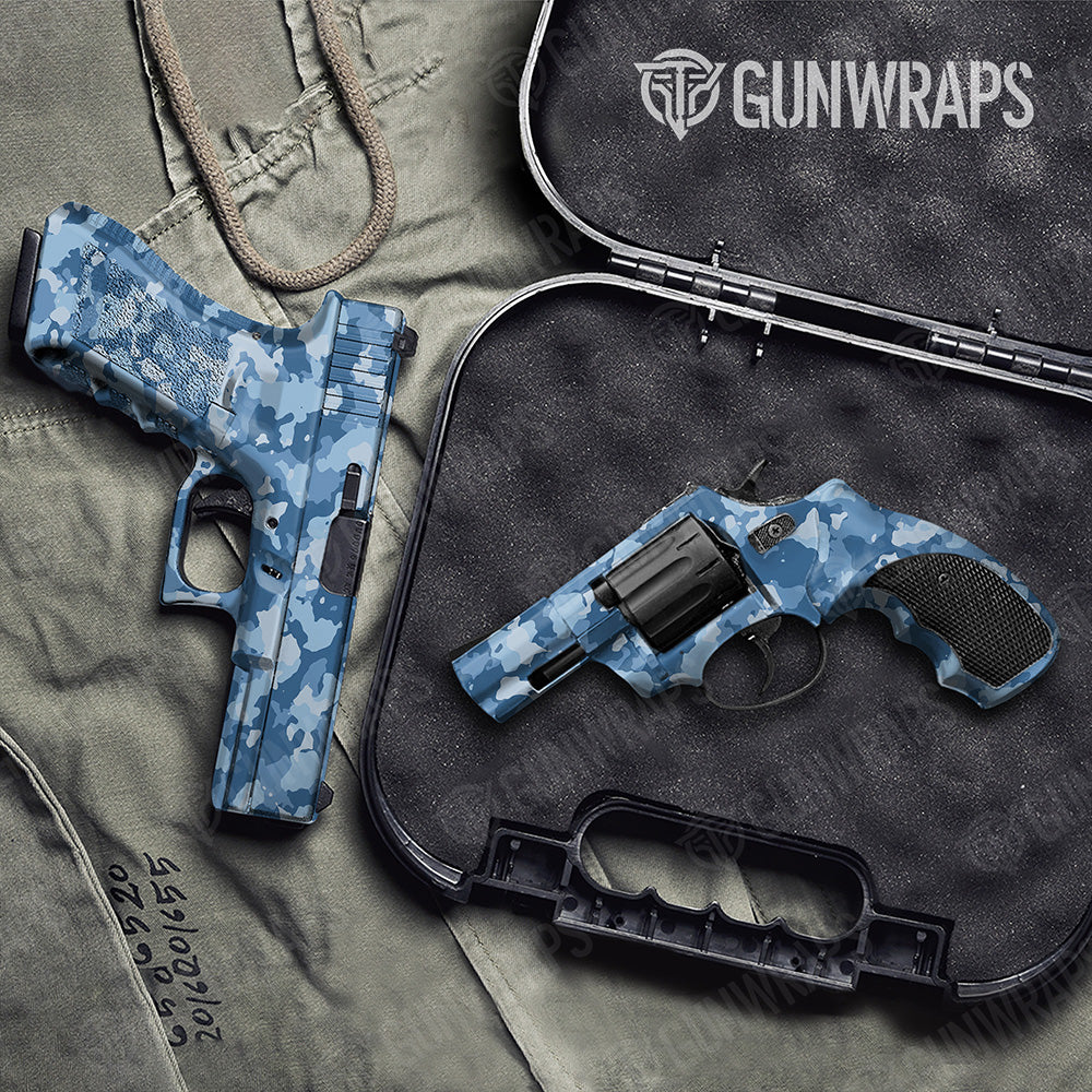 Handgun Cumulus Cool Blue Camo Gun Skin Vinyl Wrap