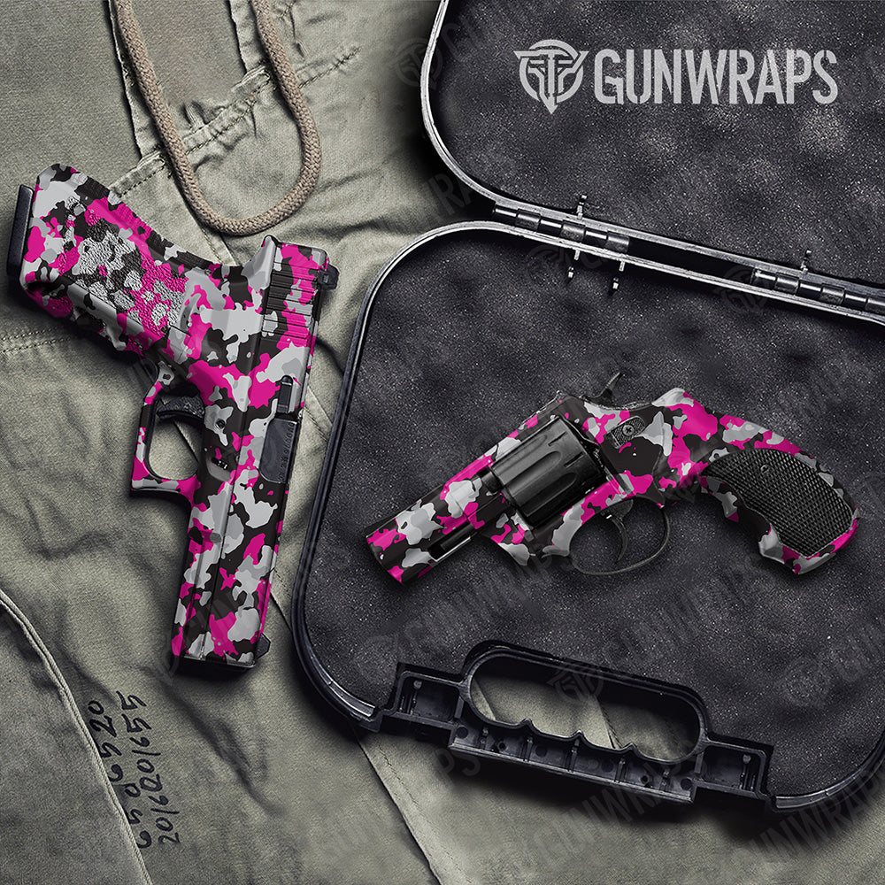 Handgun Cumulus Magenta Tiger Camo Gun Skin Vinyl Wrap