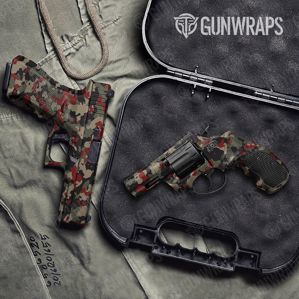 Handgun Cumulus Militant Red Camo Gun Skin Vinyl Wrap