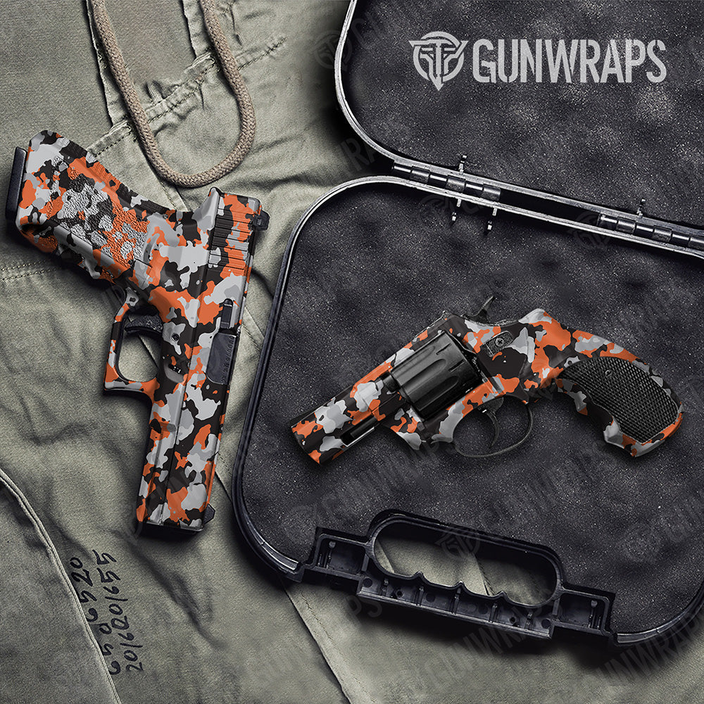 Handgun Cumulus Orange Tiger Camo Gun Skin Vinyl Wrap