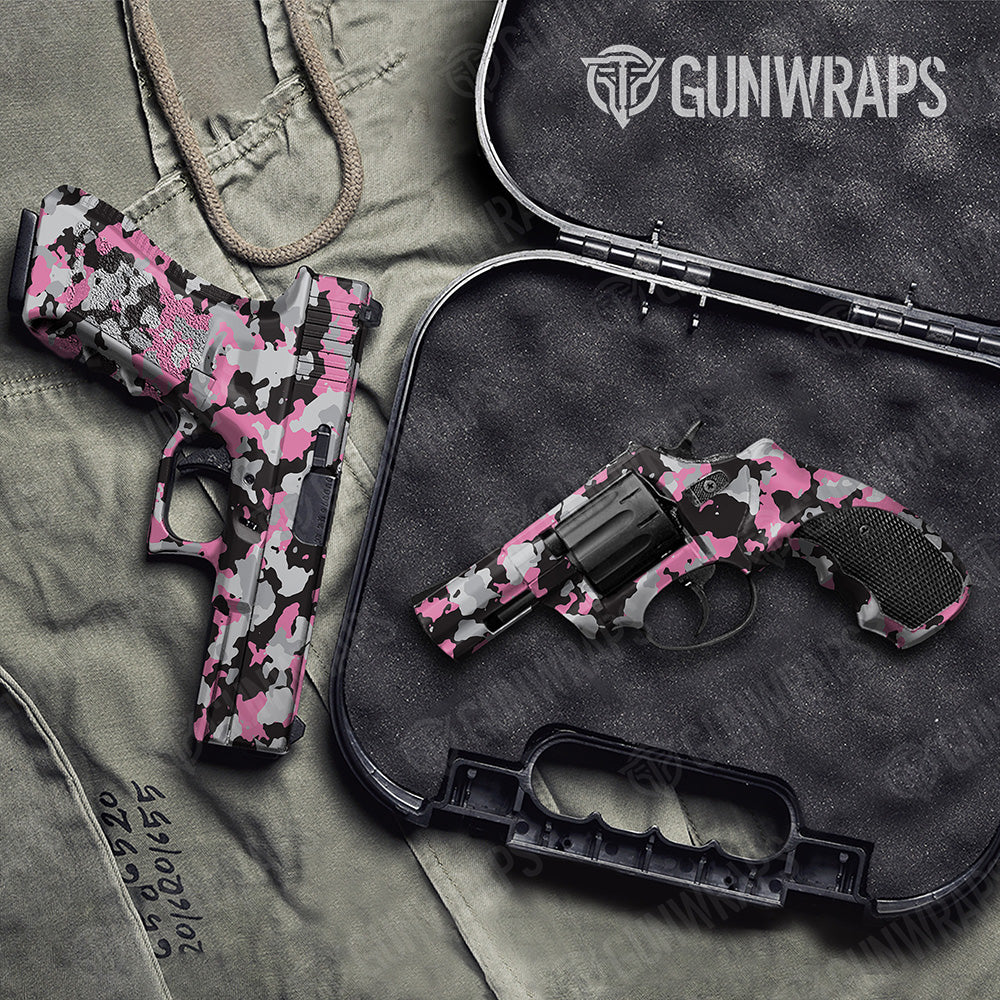 Handgun Cumulus Pink Tiger Camo Gun Skin Vinyl Wrap