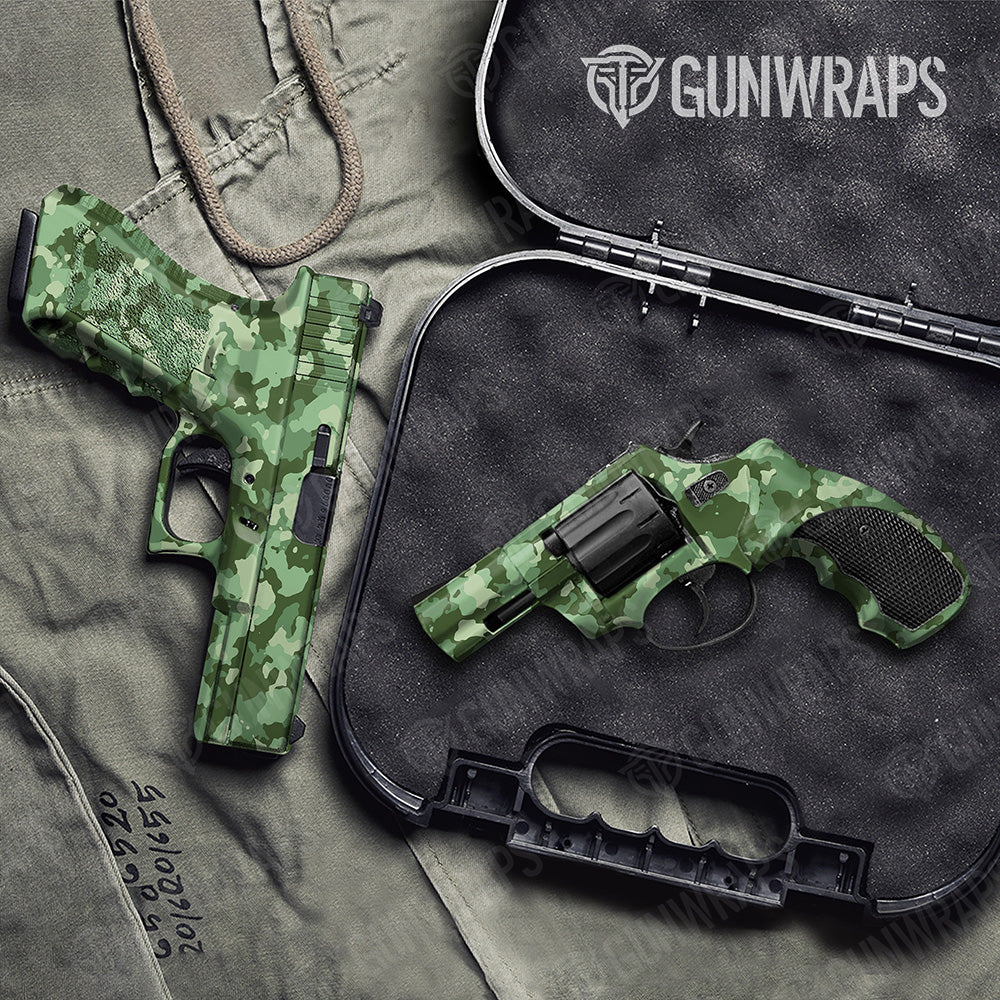 Handgun Cumulus Pistachio Camo Gun Skin Vinyl Wrap