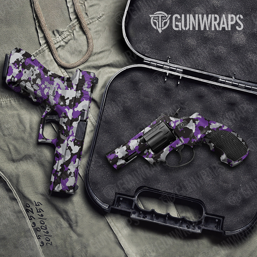 Handgun Cumulus Purple Tiger Camo Gun Skin Vinyl Wrap