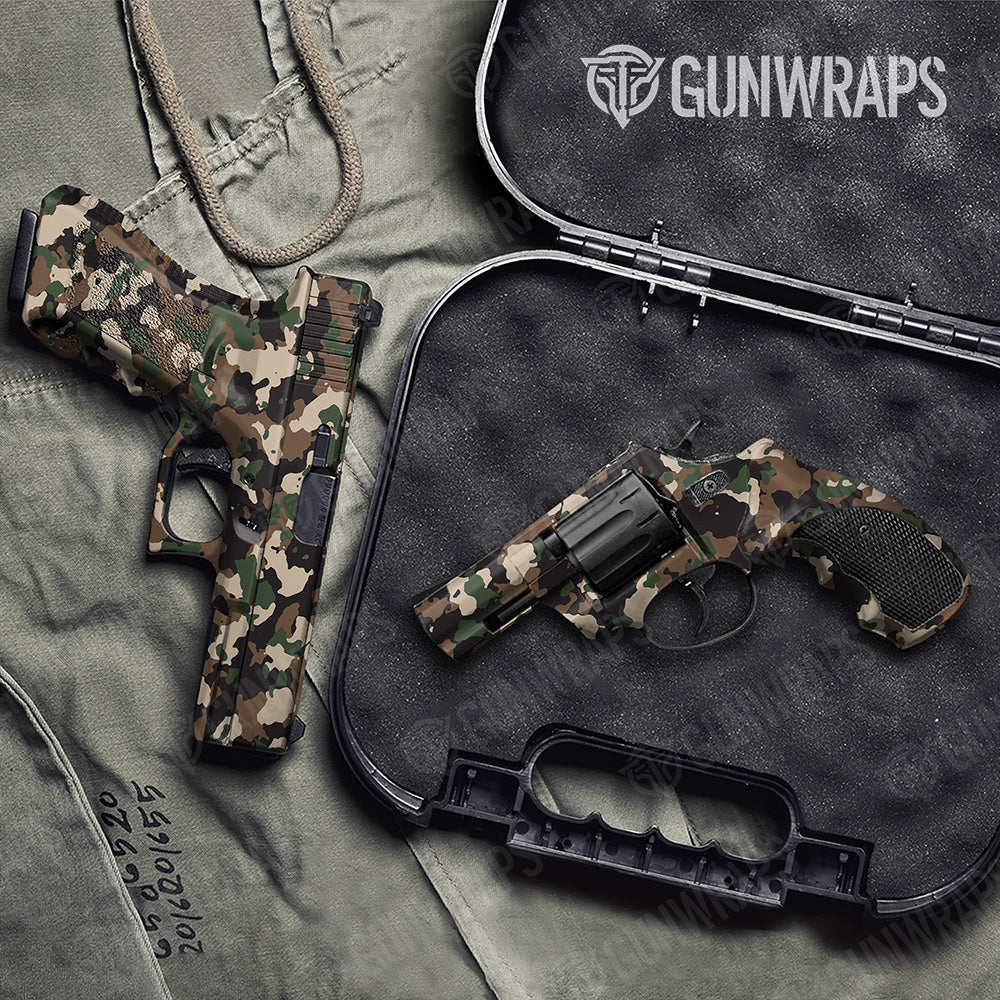 Handgun Cumulus Woodland Camo Gun Skin Vinyl Wrap