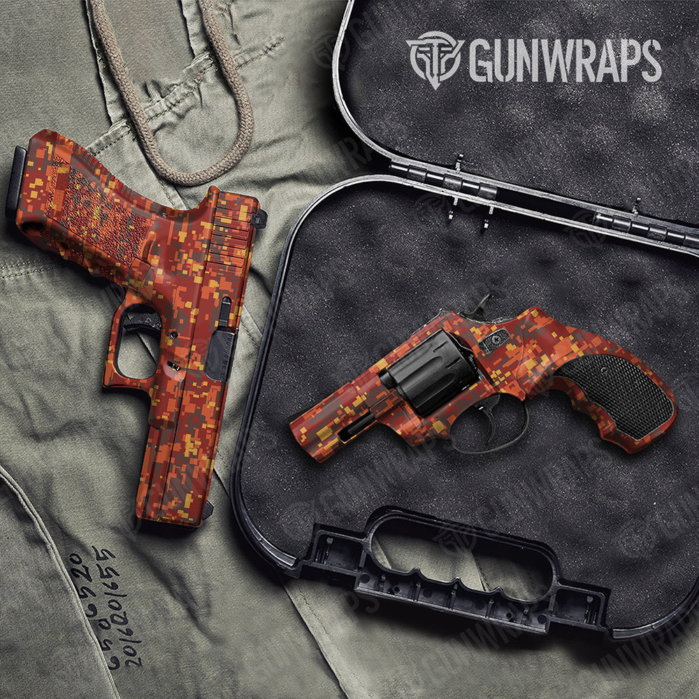 Handgun Digital Autumn Camo Gun Skin Vinyl Wrap