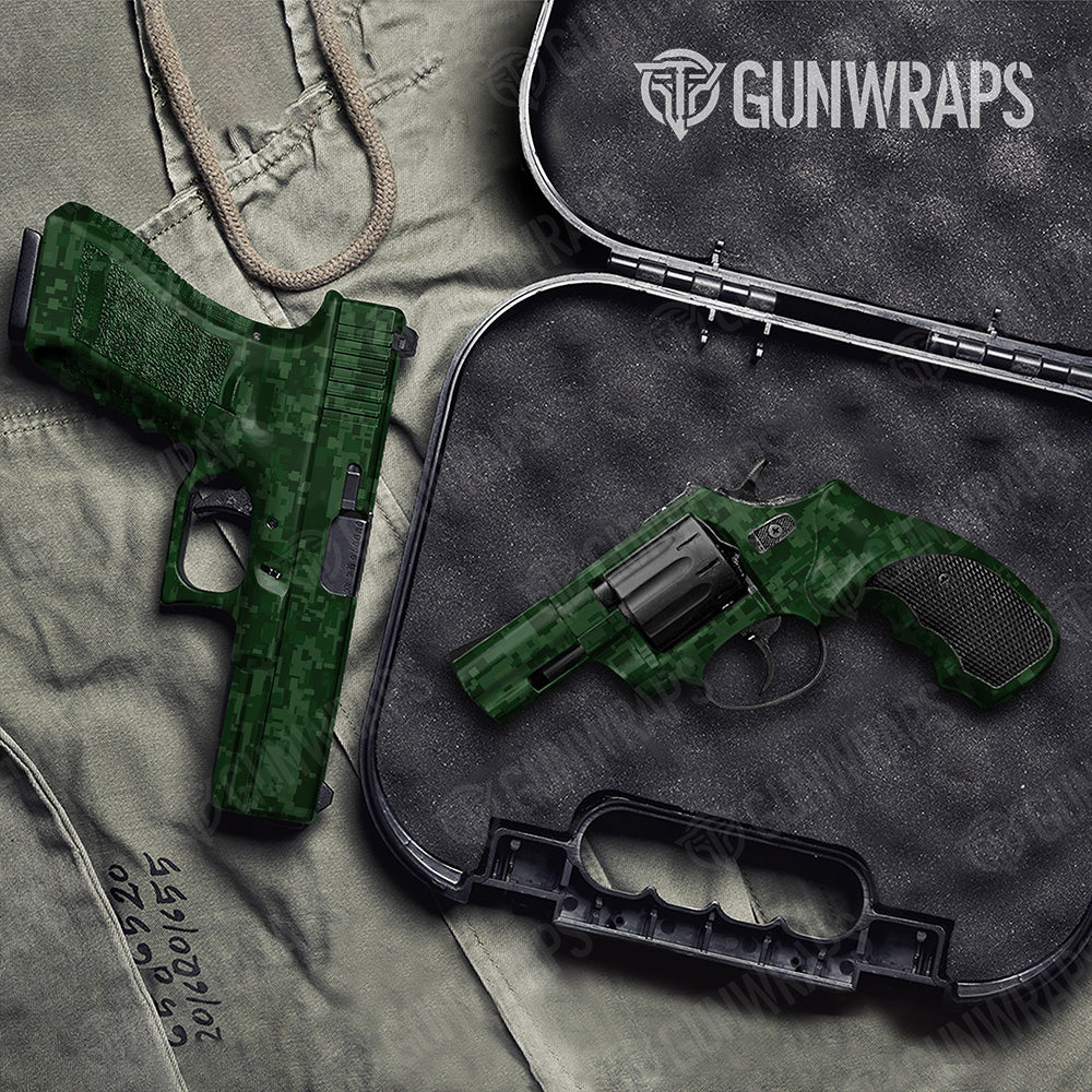 Handgun Digital Elite Green Camo Gun Skin Vinyl Wrap