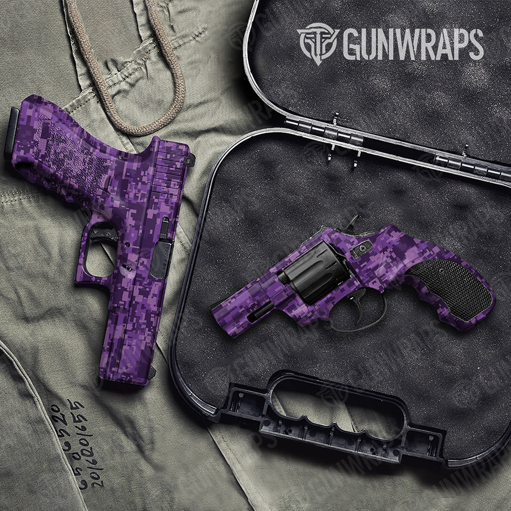 Handgun Digital Elite Purple Camo Gun Skin Vinyl Wrap