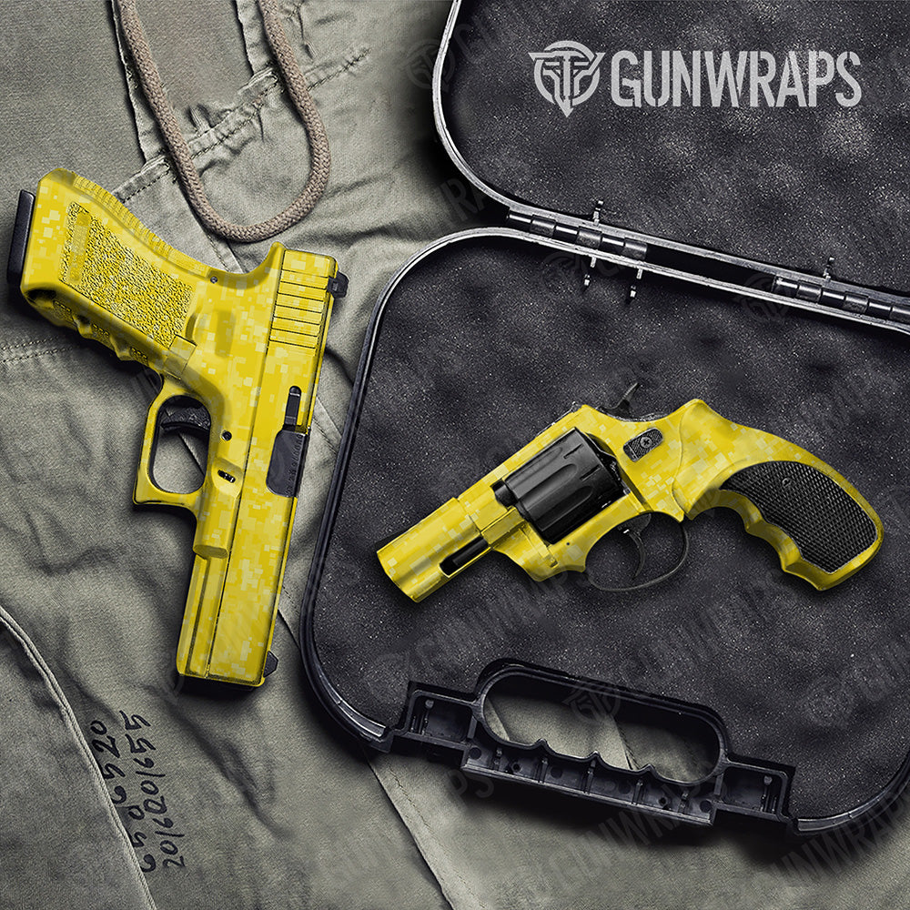 Handgun Digital Elite Yellow Camo Gun Skin Vinyl Wrap