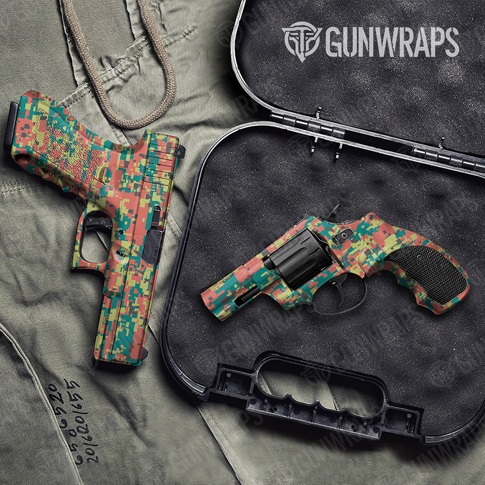 Handgun Digital Fiesta Camo Gun Skin Vinyl Wrap