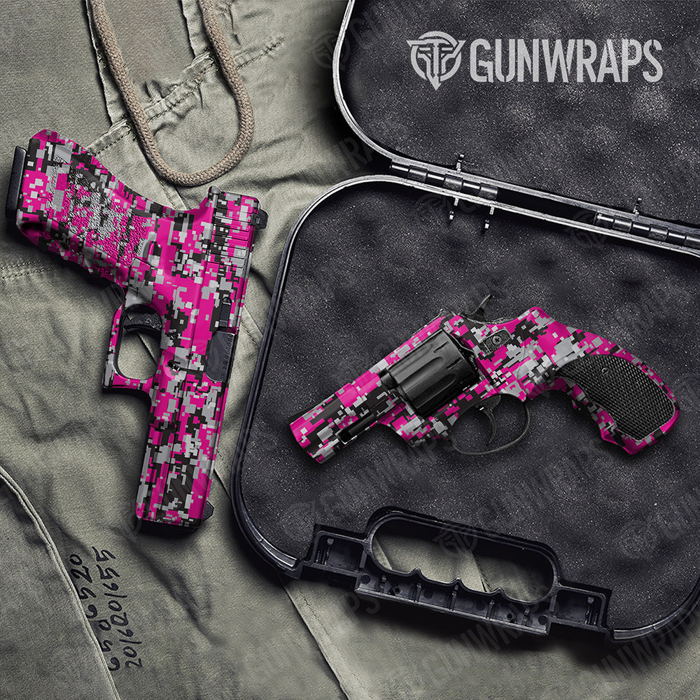 Handgun Digital Magenta Tiger Camo Gun Skin Vinyl Wrap