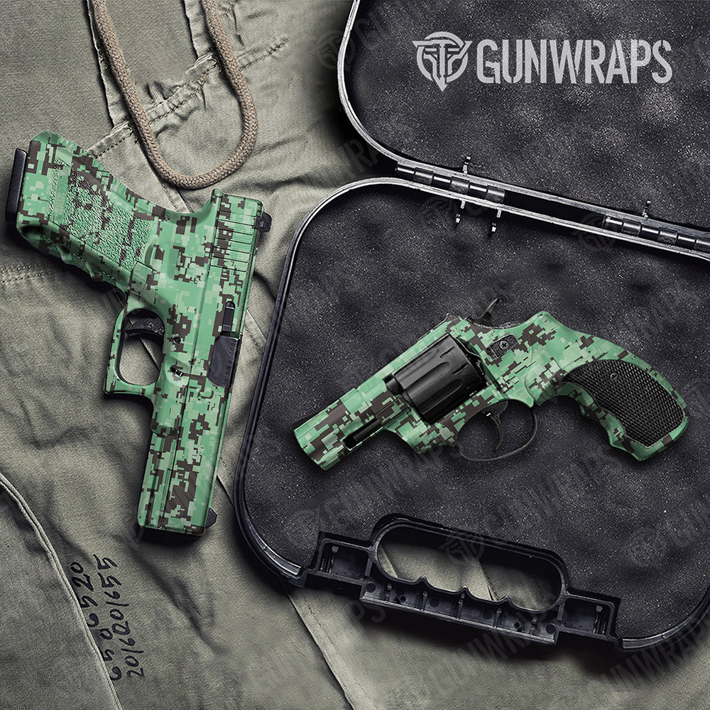 Handgun Digital Mint Chocolate Chip Camo Gun Skin Vinyl Wrap