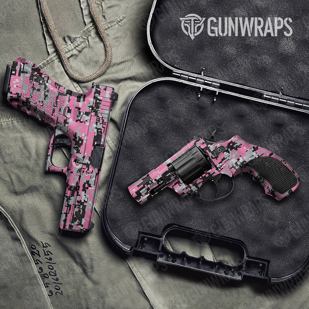 Handgun Digital Pink Tiger Camo Gun Skin Vinyl Wrap