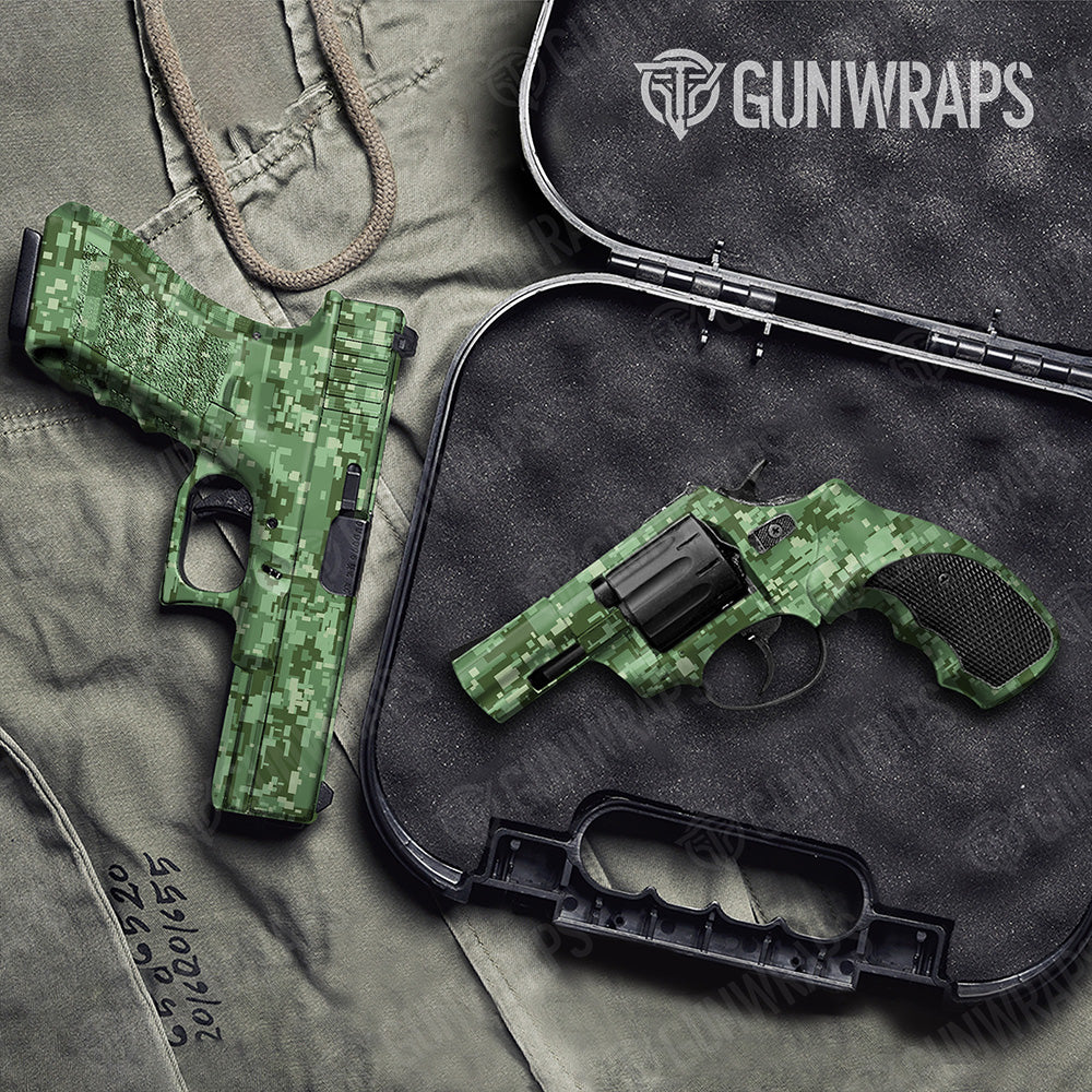 Handgun Digital Pistachio Camo Gun Skin Vinyl Wrap