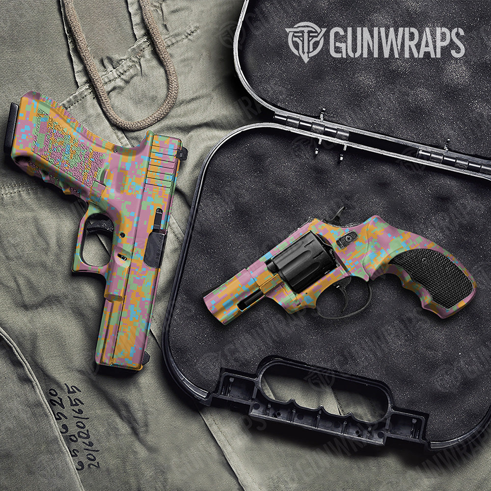 Handgun Digital Sherbert Camo Gun Skin Vinyl Wrap