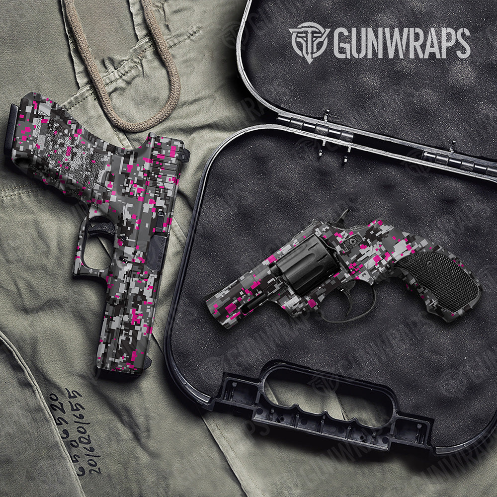 Handgun Digital Urban Magenta Camo Gun Skin Vinyl Wrap