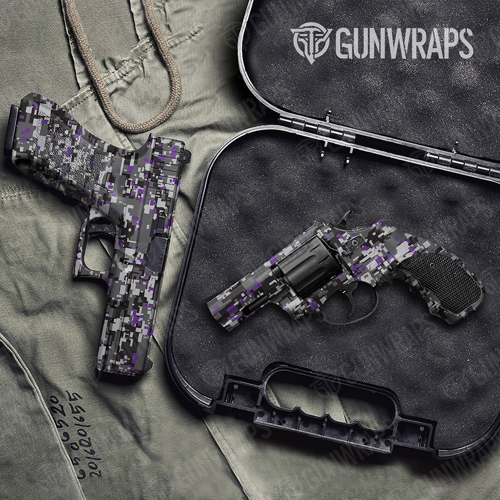 Handgun Digital Urban Purple Camo Gun Skin Vinyl Wrap