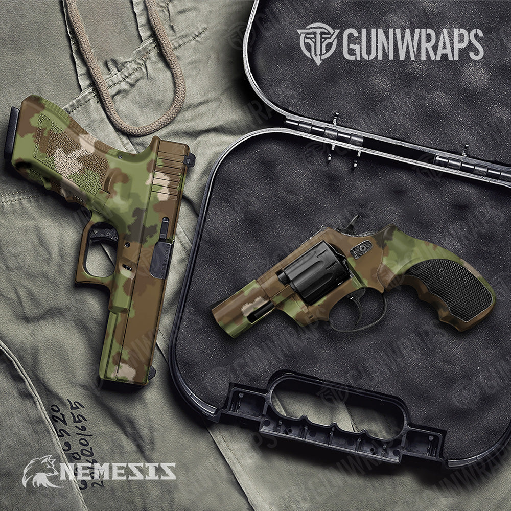 Handgun Nemesis Woodlands Wolf Camo Gun Skin Vinyl Wrap