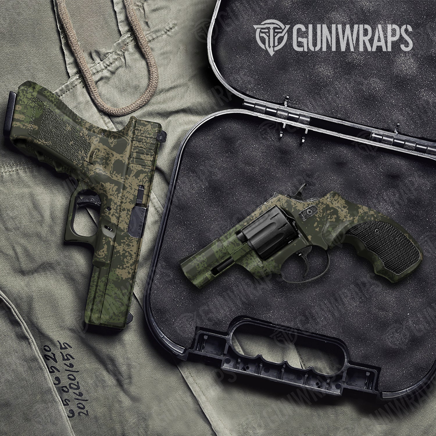 Handgun Pasted Army Green Camo Gun Skin Vinyl Wrap