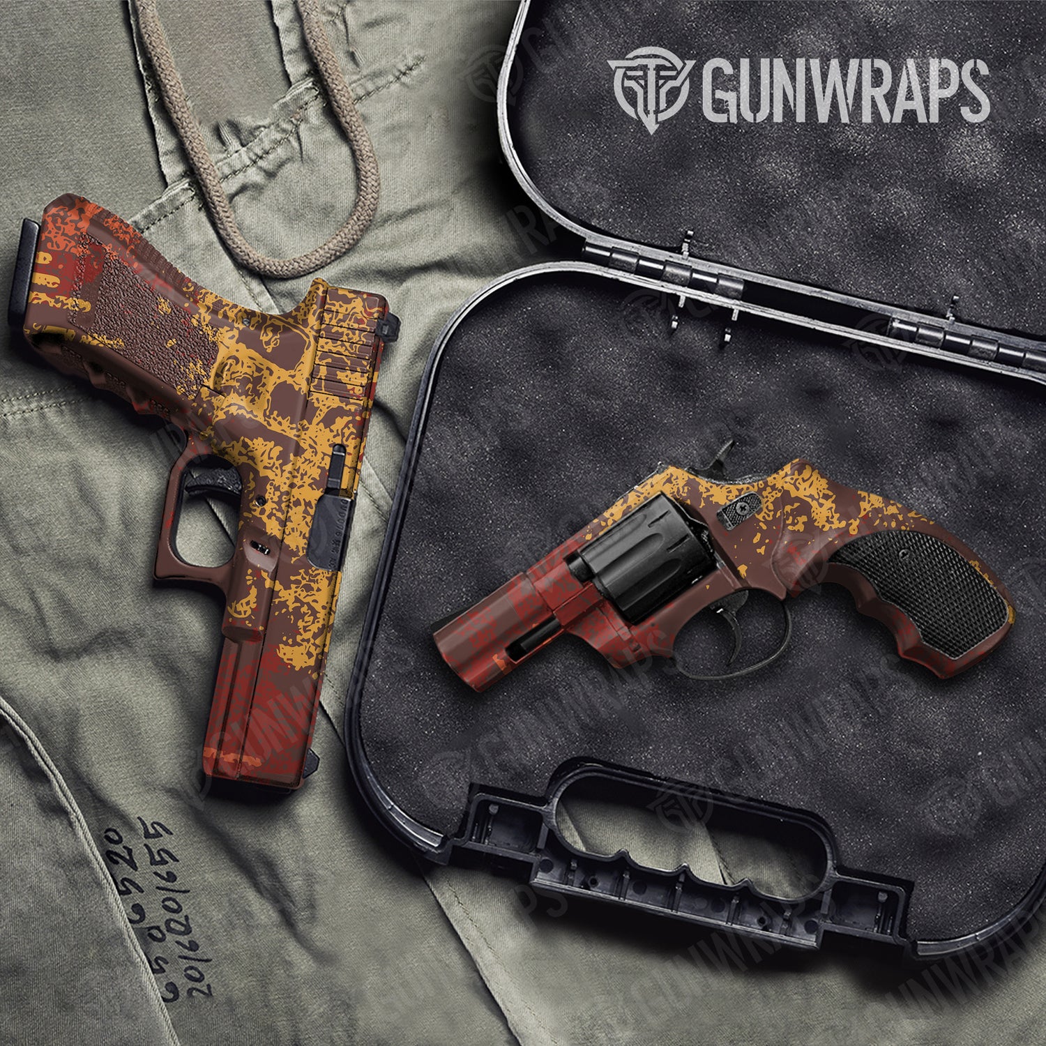 Handgun Pasted Autumn Camo Gun Skin Vinyl Wrap