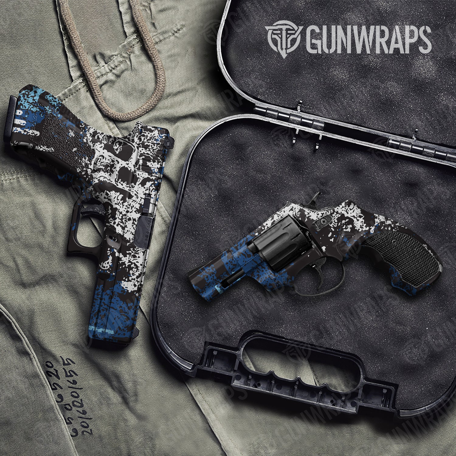 Handgun Pasted Baby Blue Camo Gun Skin Vinyl Wrap