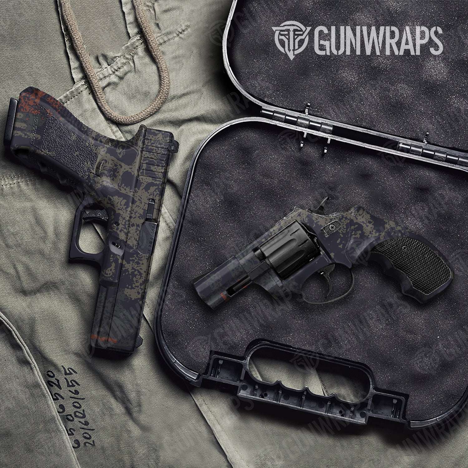 Handgun Pasted Blue Copper Camo Gun Skin Vinyl Wrap