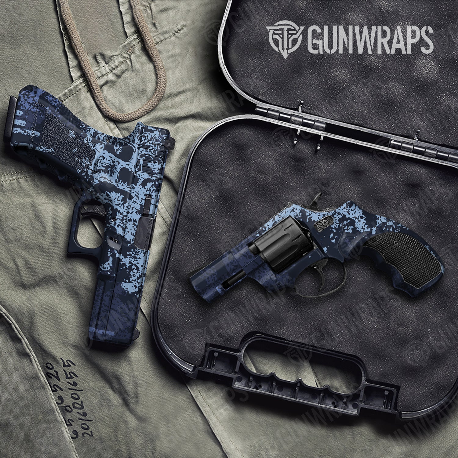 Handgun Pasted Blue Urban Night Camo Gun Skin Vinyl Wrap