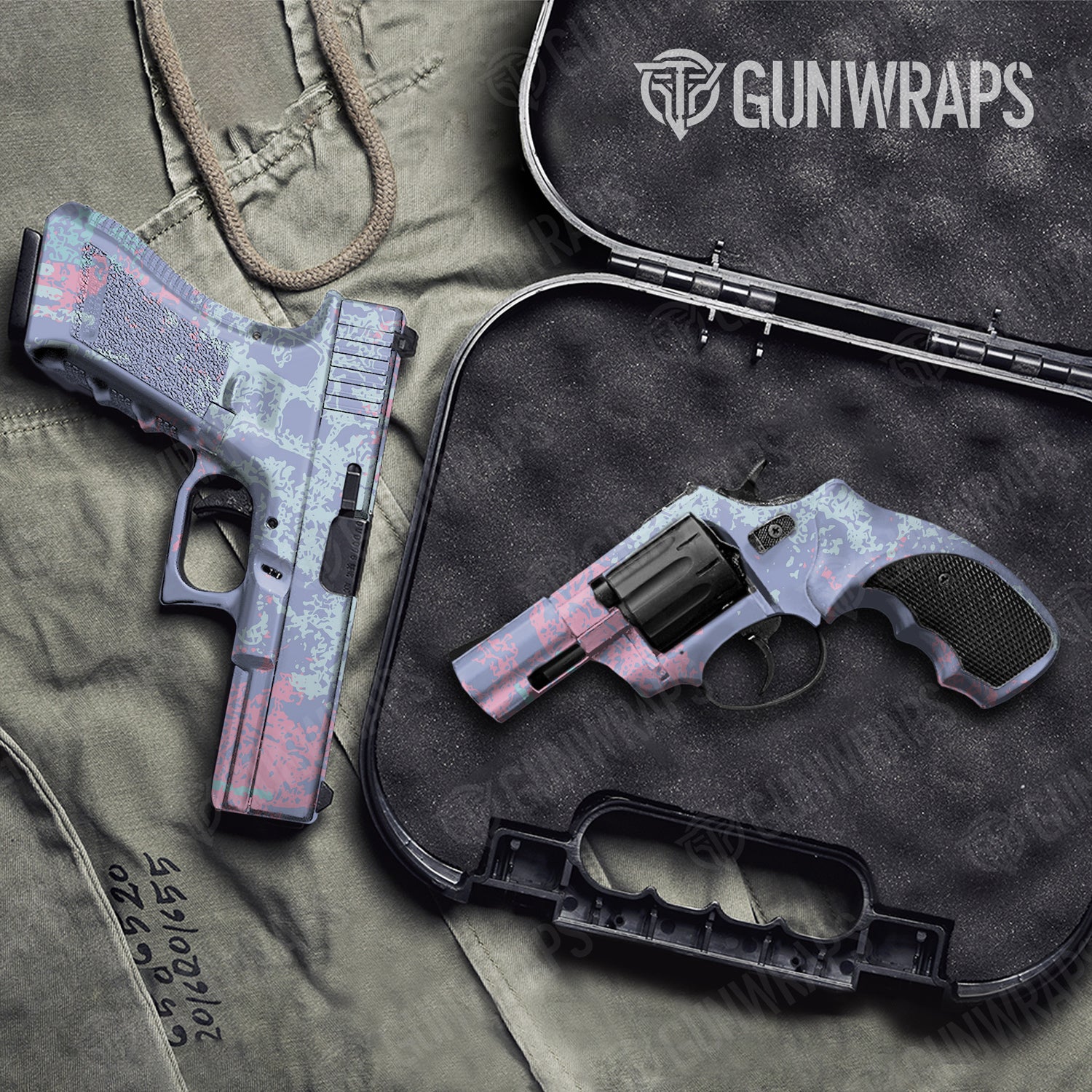 Handgun Pasted Cotton Candy Camo Gun Skin Vinyl Wrap