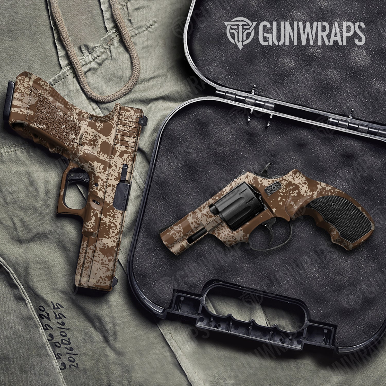 Handgun Pasted Desert Camo Gun Skin Vinyl Wrap