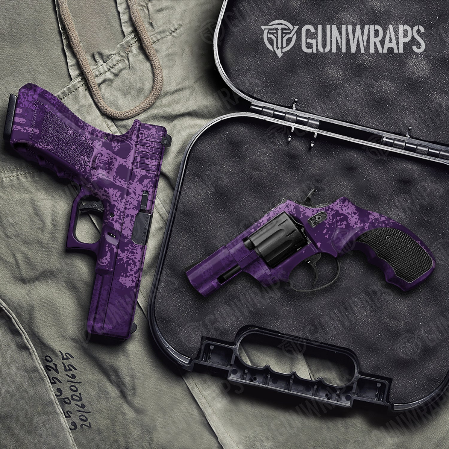 Handgun Pasted Elite Purple Camo Gun Skin Vinyl Wrap