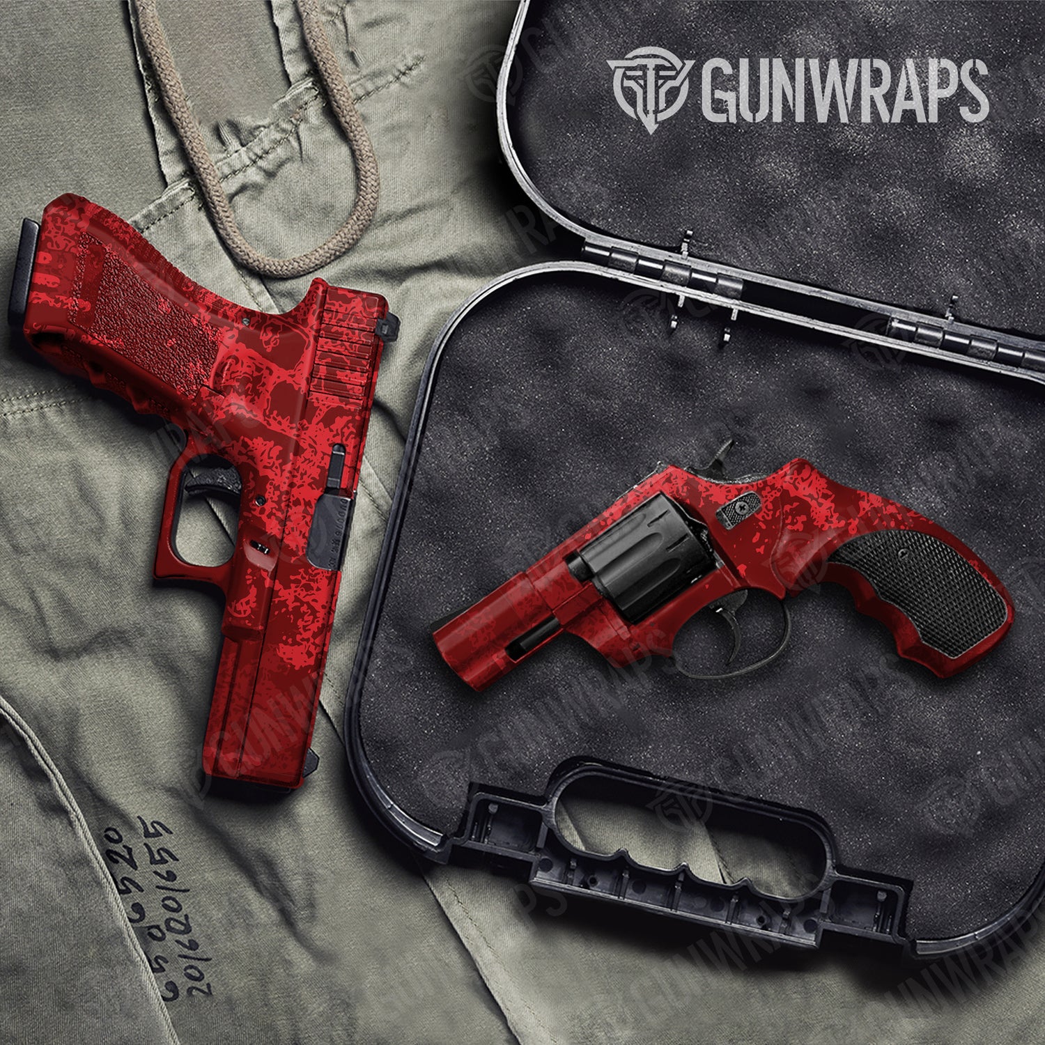 Handgun Pasted Elite Red Camo Gun Skin Vinyl Wrap