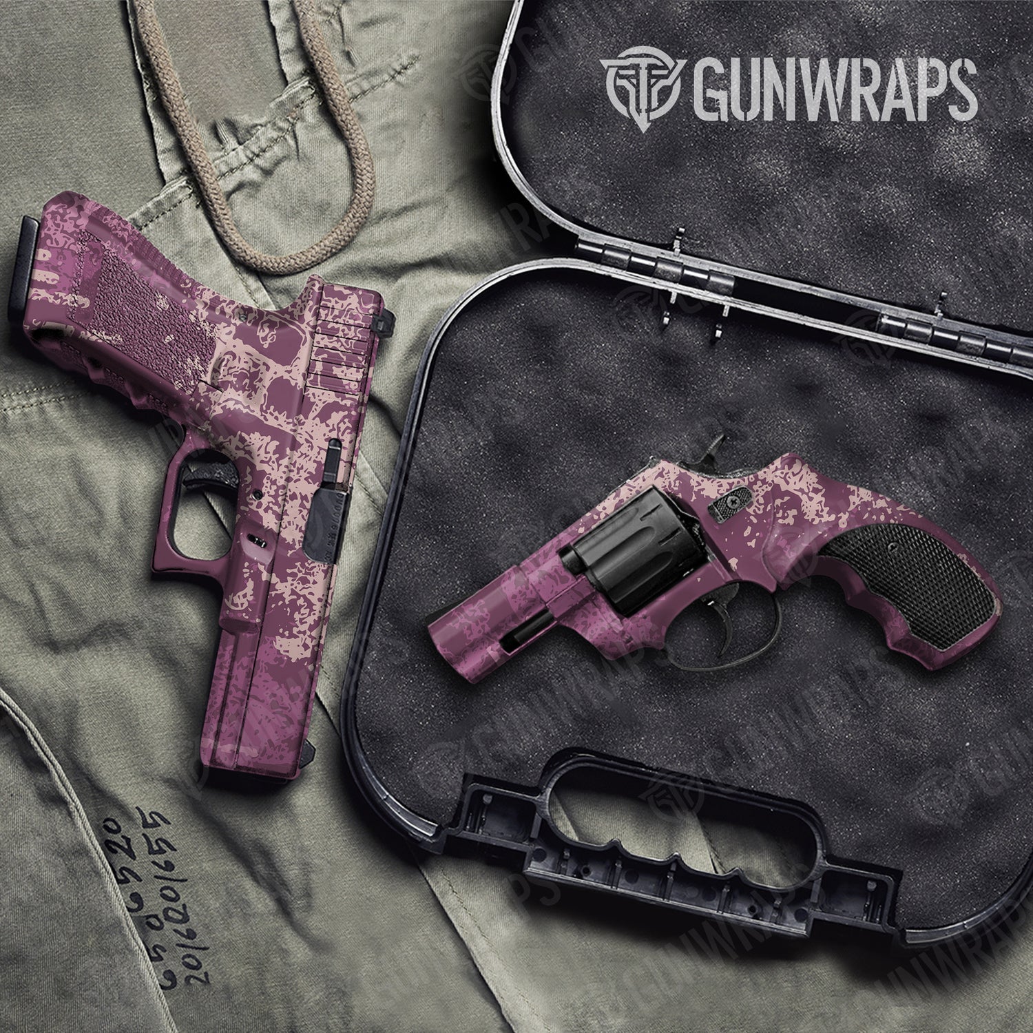 Handgun Pasted Floral Camo Gun Skin Vinyl Wrap