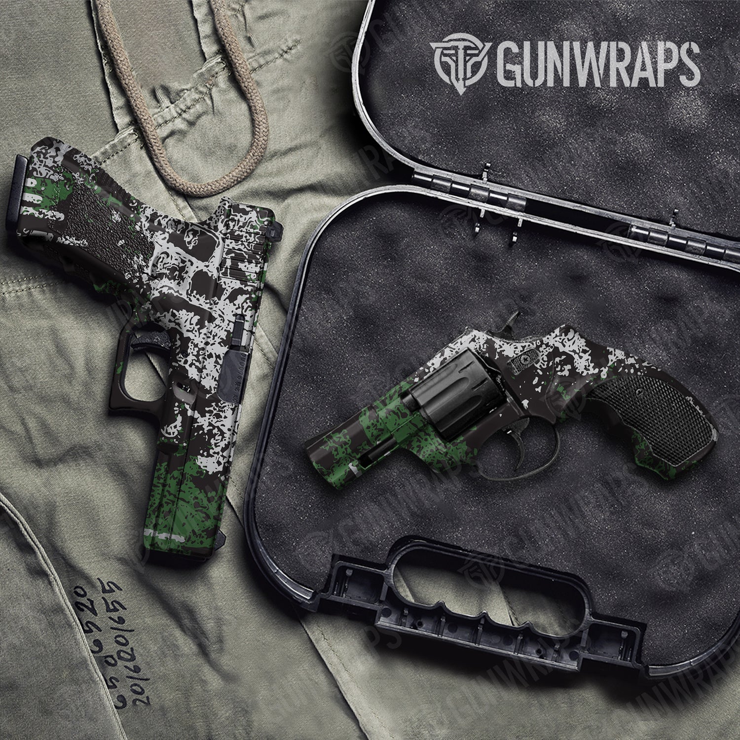 Handgun Pasted Green Tiger Camo Gun Skin Vinyl Wrap