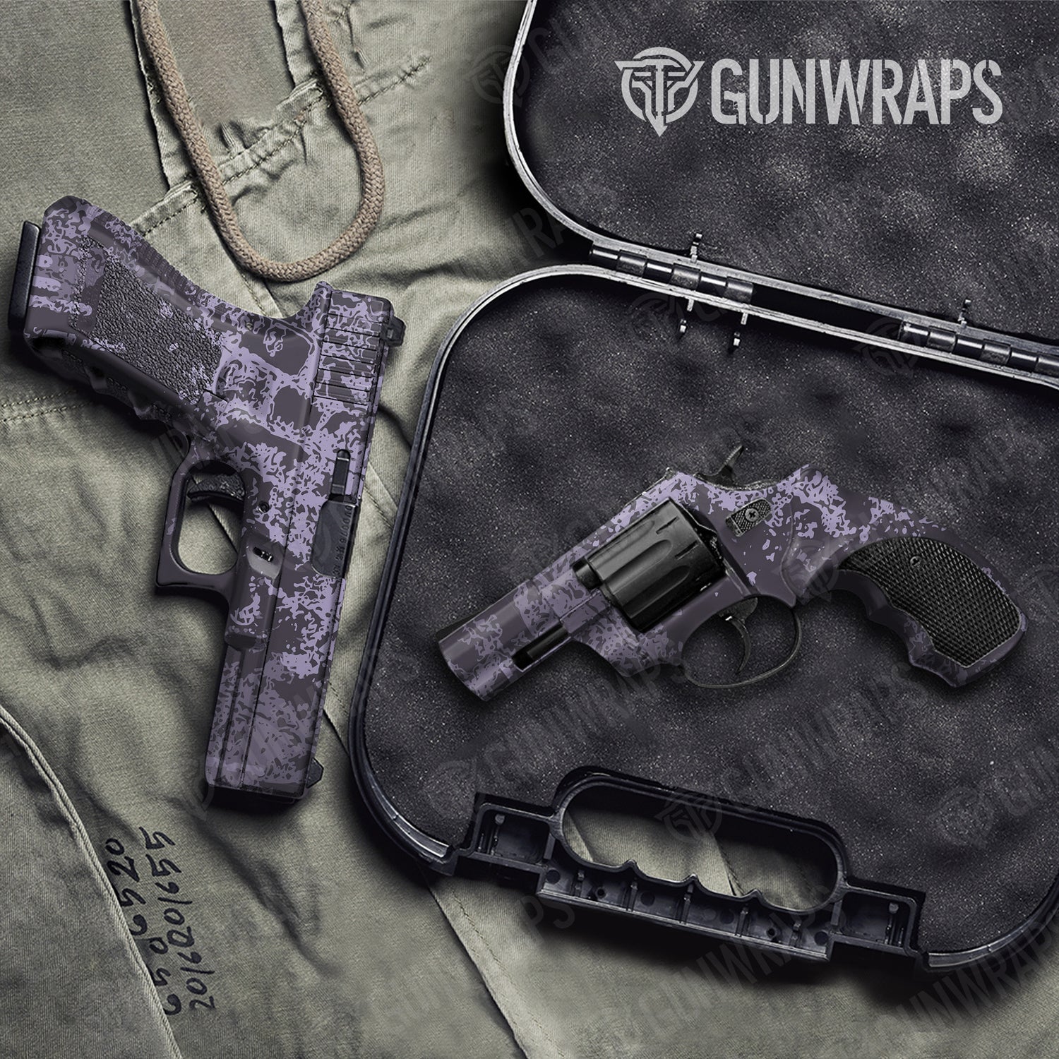 Handgun Pasted Lilac Camo Gun Skin Vinyl Wrap