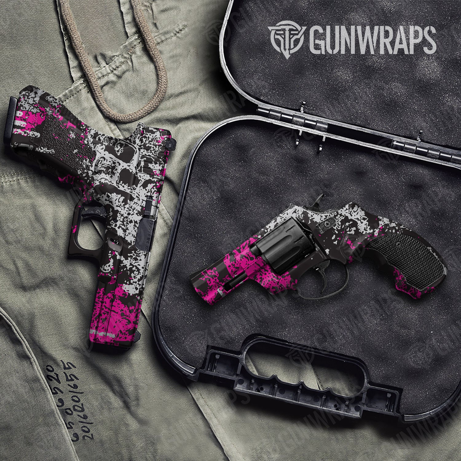 Handgun Pasted Magenta Tiger Camo Gun Skin Vinyl Wrap