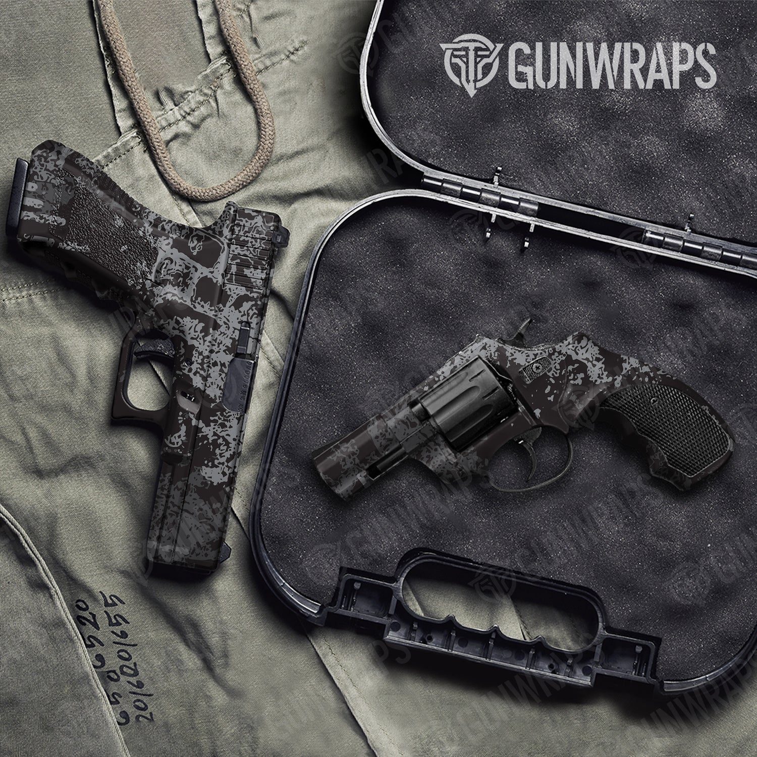 Handgun Pasted Midnight Camo Gun Skin Vinyl Wrap