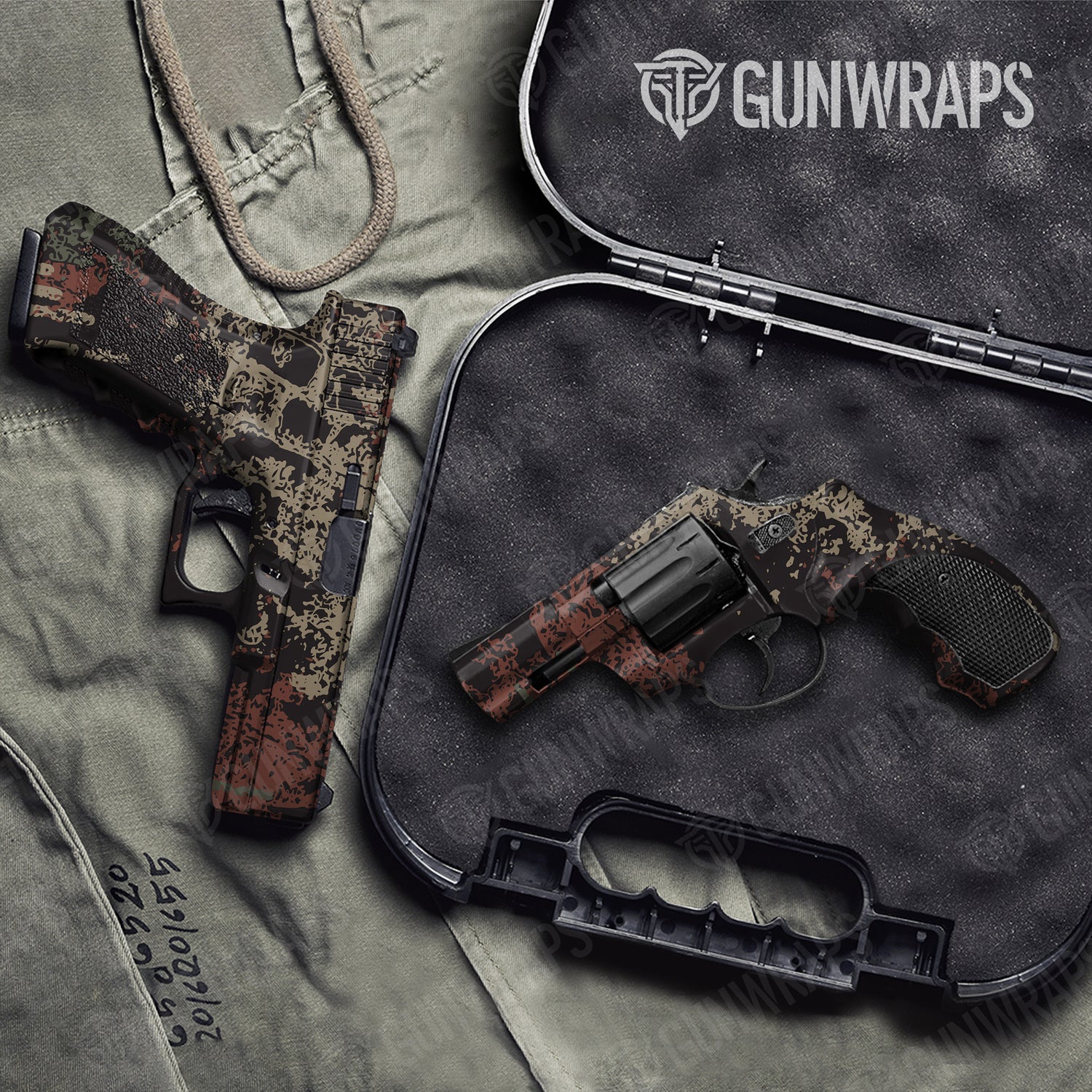 Handgun Pasted Militant Copper Camo Gun Skin Vinyl Wrap