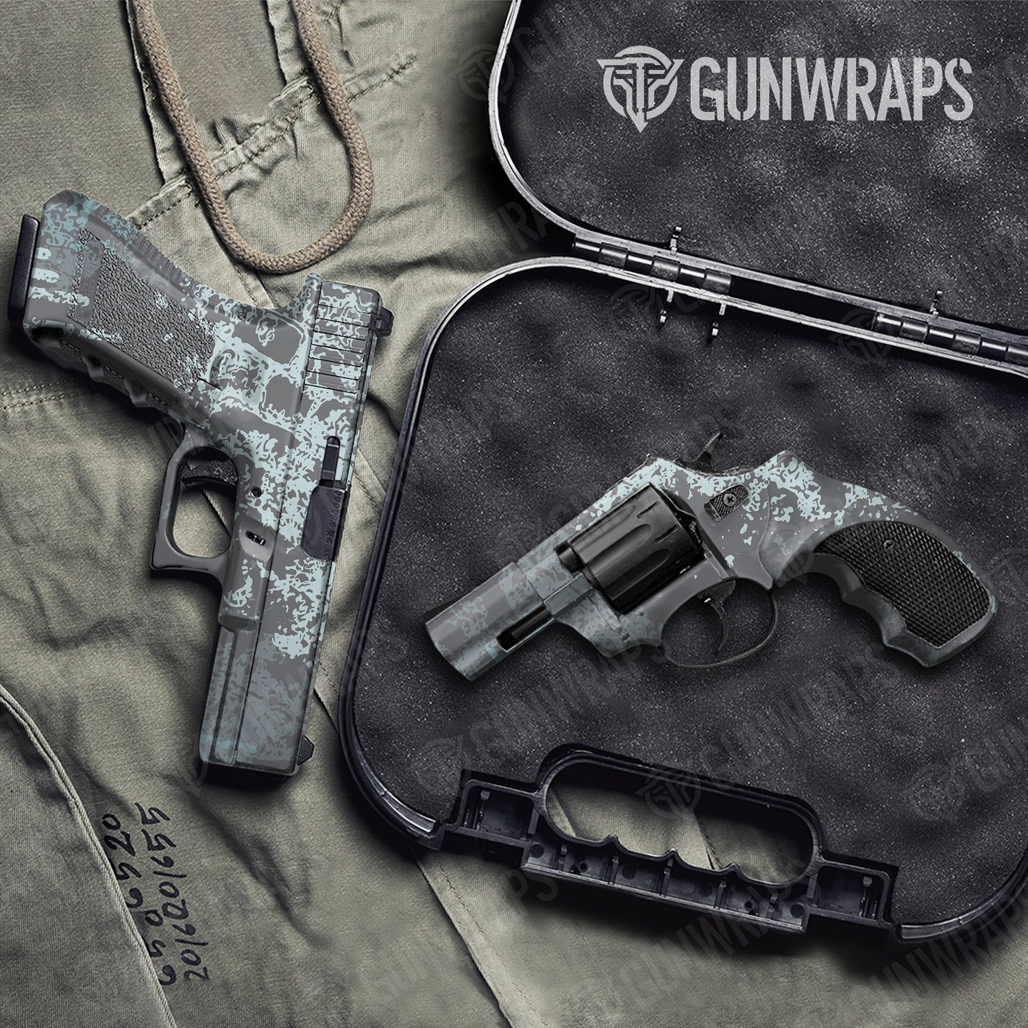 Handgun Pasted Overcast Camo Gun Skin Vinyl Wrap