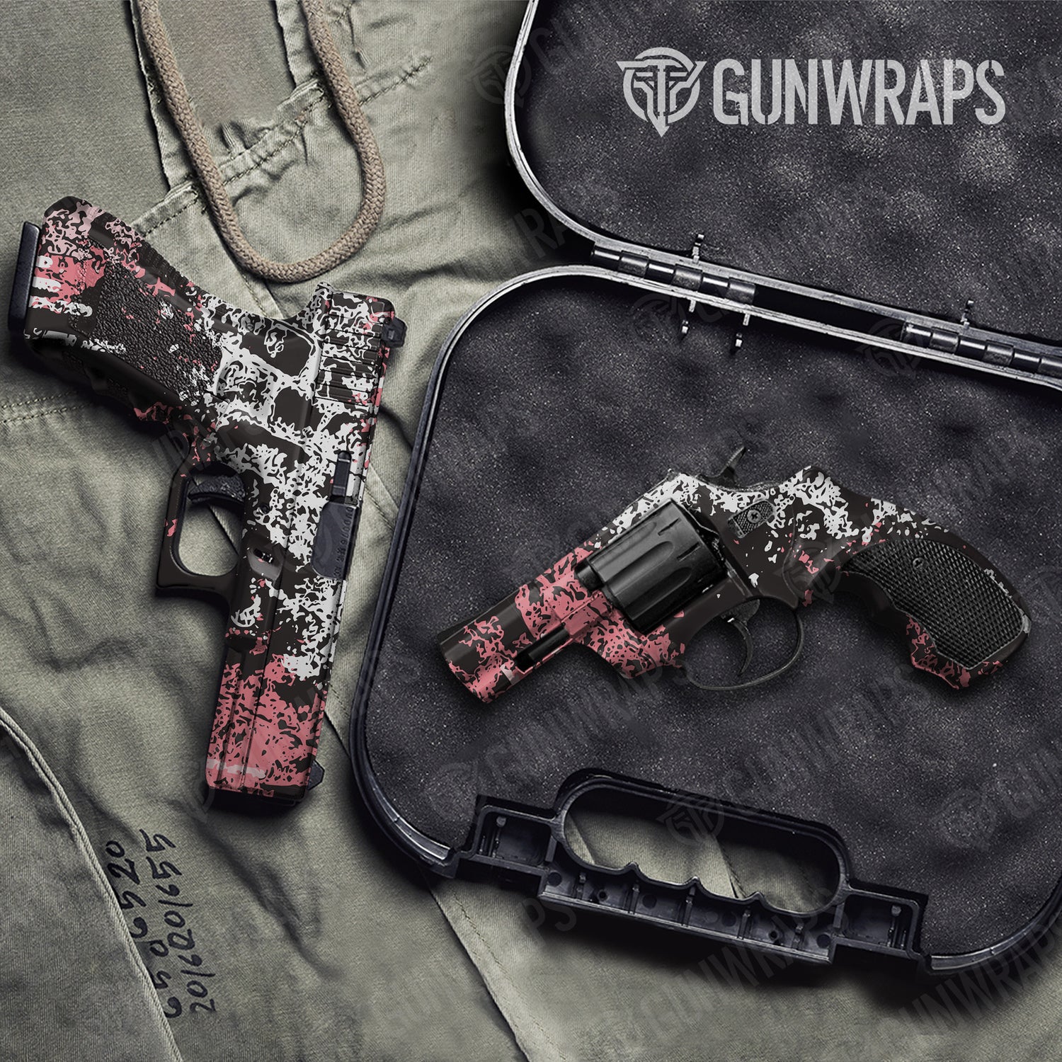 Handgun Pasted Pink Camo Gun Skin Vinyl Wrap