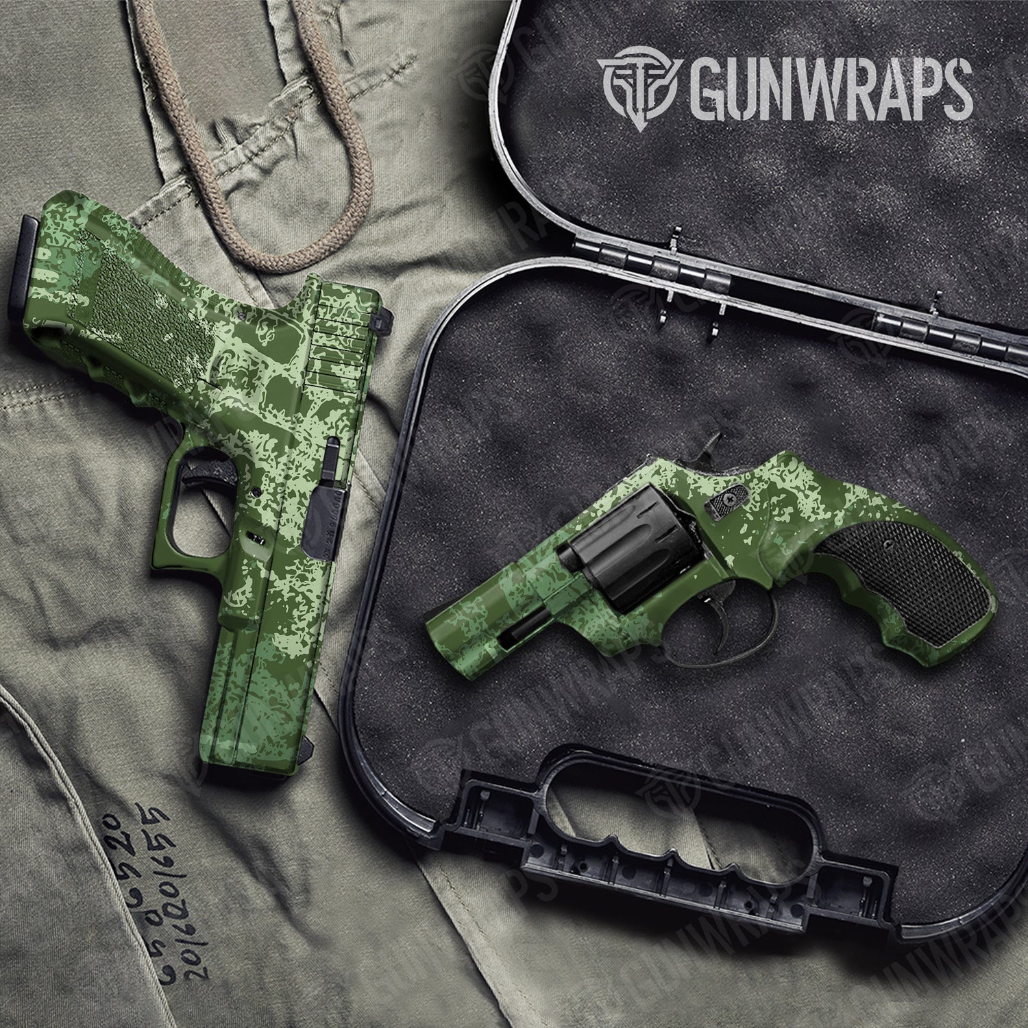 Handgun Pasted Pistachio Camo Gun Skin Vinyl Wrap