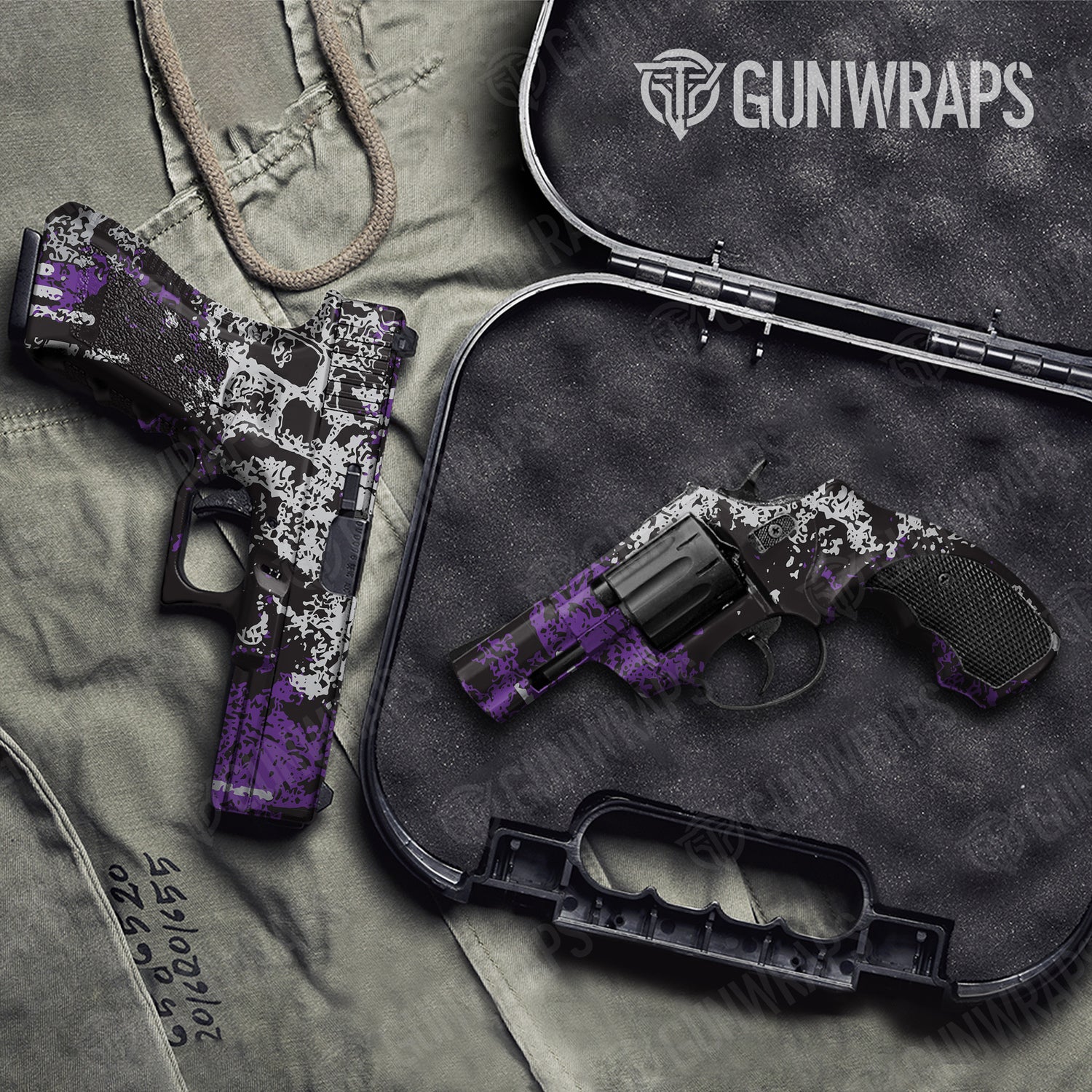 Handgun Pasted Purple Tiger Camo Gun Skin Vinyl Wrap