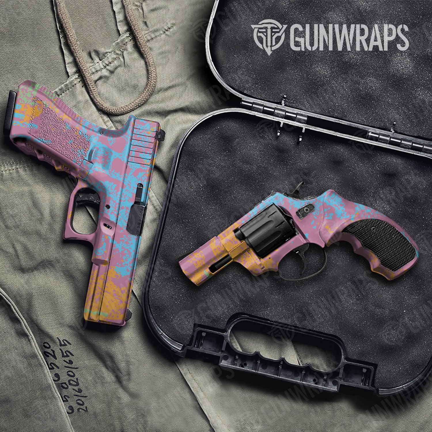 Handgun Pasted Sherbert Camo Gun Skin Vinyl Wrap