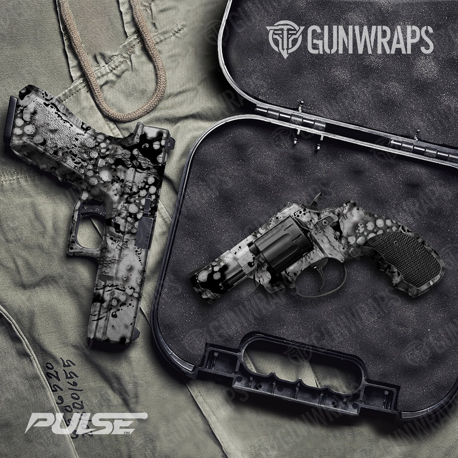 Handgun Pulse Blizzard Camo Gun Skin Vinyl Wrap